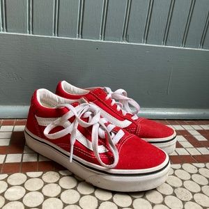 Old Skool Red Vans Size Little Boy 13